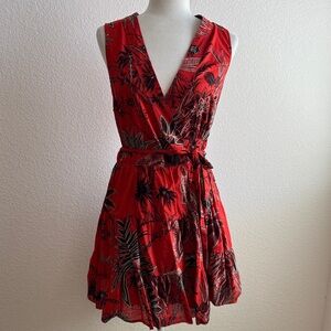 Banana Republic Red Tropical Mini Dress - Size Medium Petite
